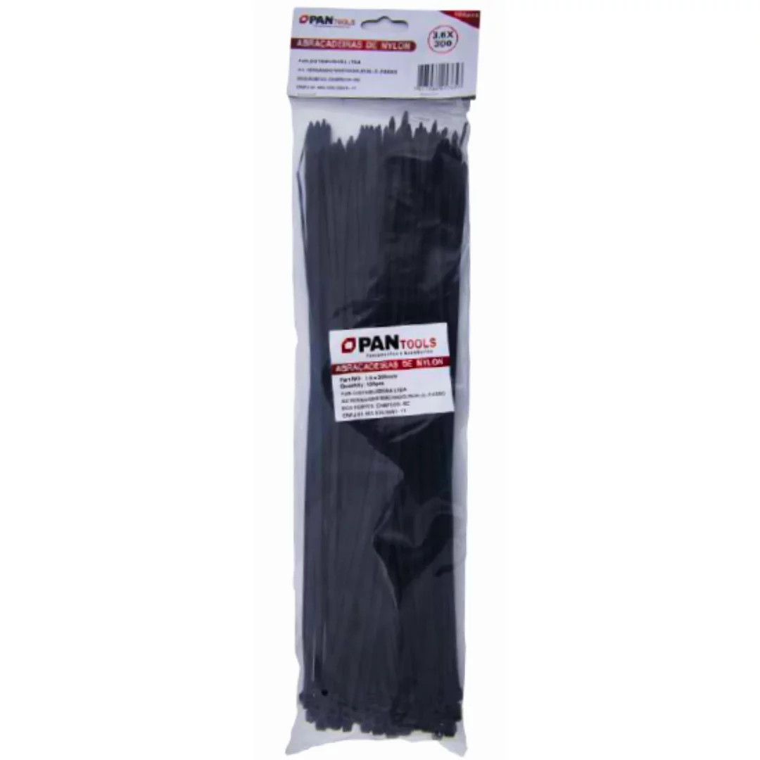 Abraçadeira de Nylon 2.5X200mm Preta (pacote com 100)